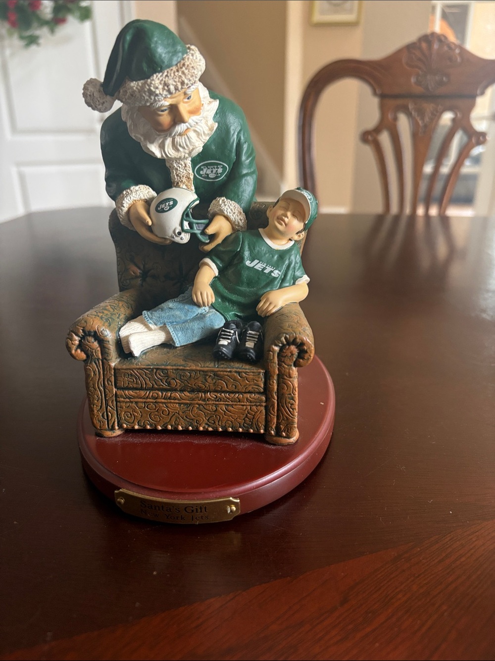 Vintage New York Jets Santa Gift Figurine - 2001 official NFL